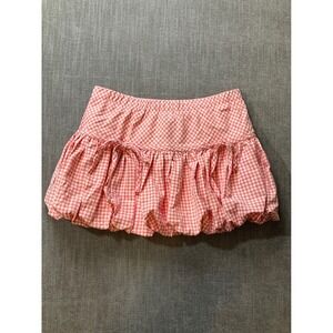 Free Haven Pink Gingham Ruffle Skirt Size Large Women